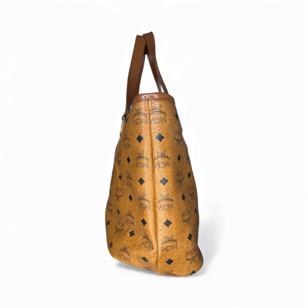 (MT45) MCM Brown and Orange Logo Tote - Picture 3 of 14